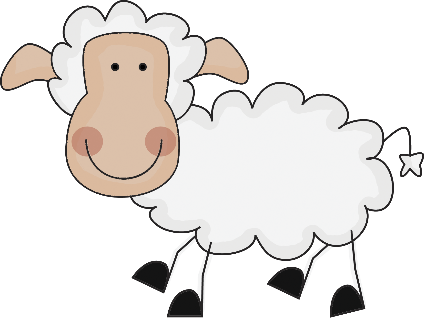Png Designs - Sheep Clipart Transparent Background (1742x1304), Png Download
