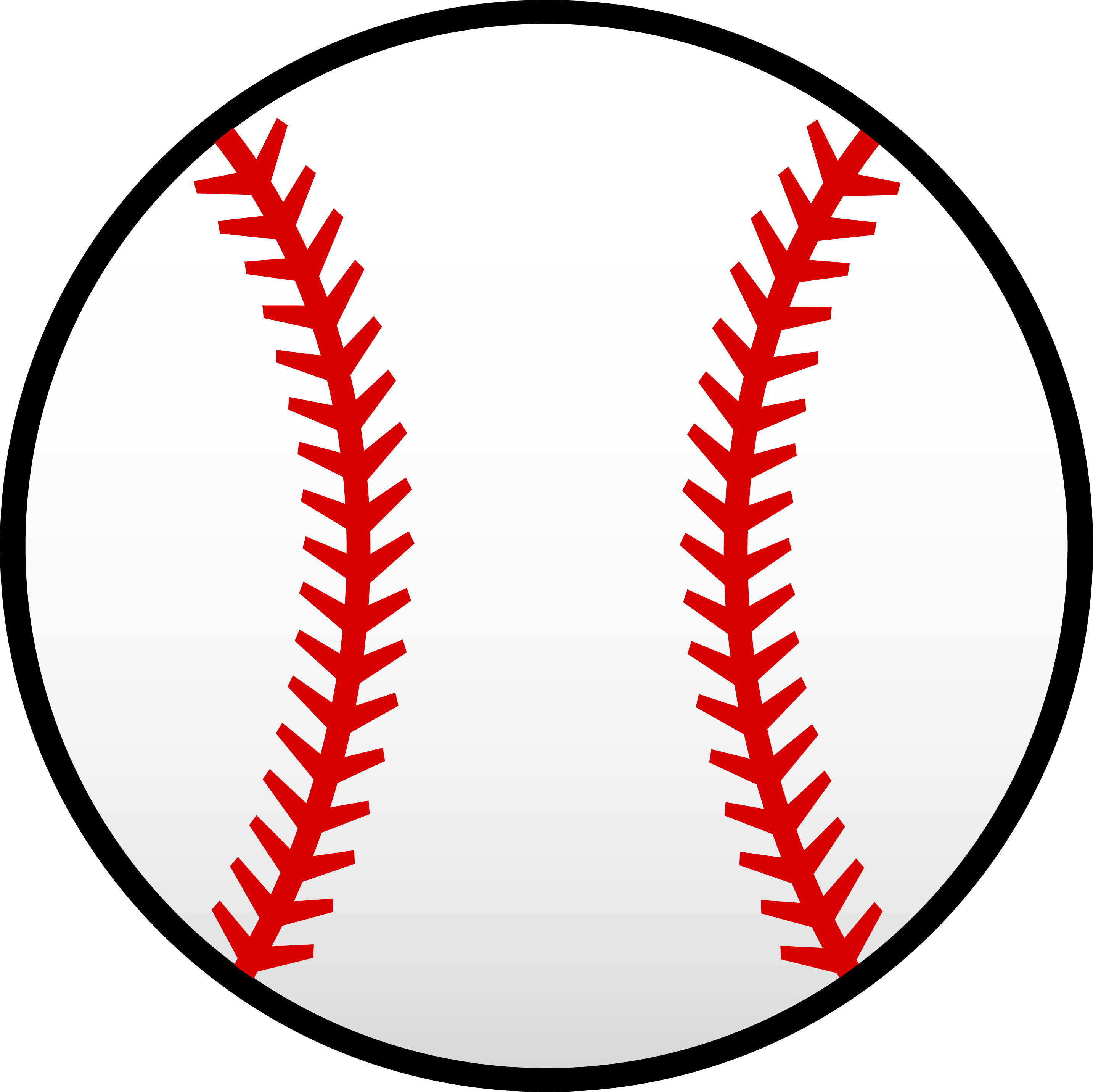 Baseball Pattern White Baseball With Red Seams - Baseball Clipart Png (2866x2862), Png Download