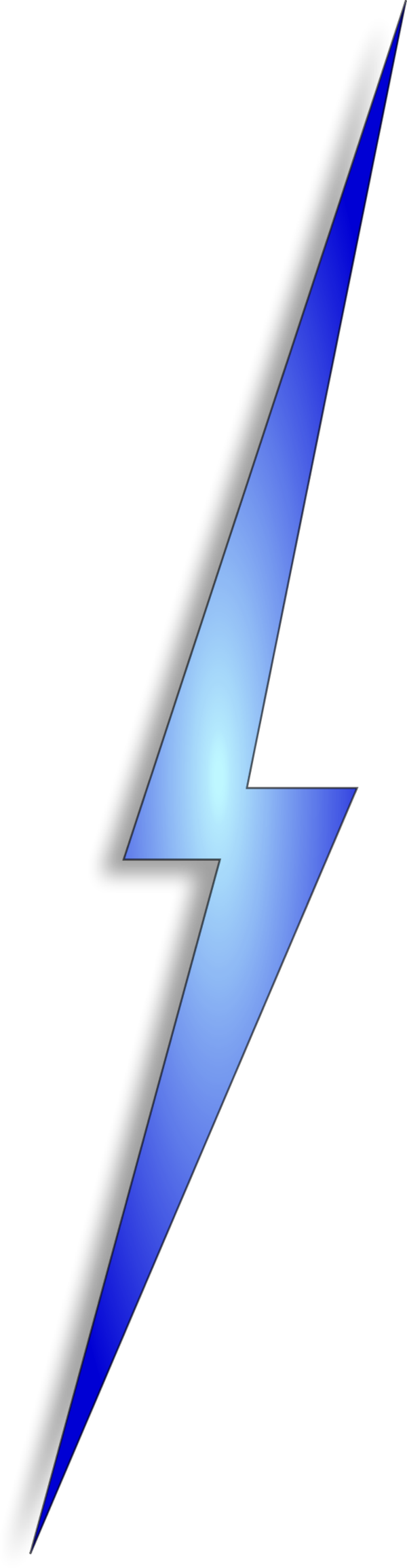 Lightning Clipart Thunderbolt - Blue Lightning Bolt Clipart (600x2310), Png Download