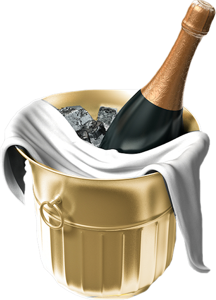 Happy New Year - Champagne On Ice Png (421x586), Png Download