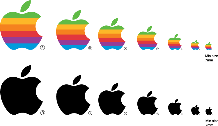 Apple Logo Free Vector - Apple Logo Real Size (749x432), Png Download