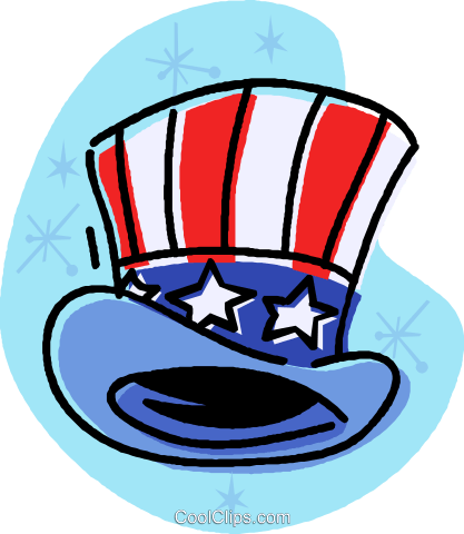 Uncle Sam's Top Hat Royalty Free Vector Clip Art Illustration - Uncle Sam (417x480), Png Download