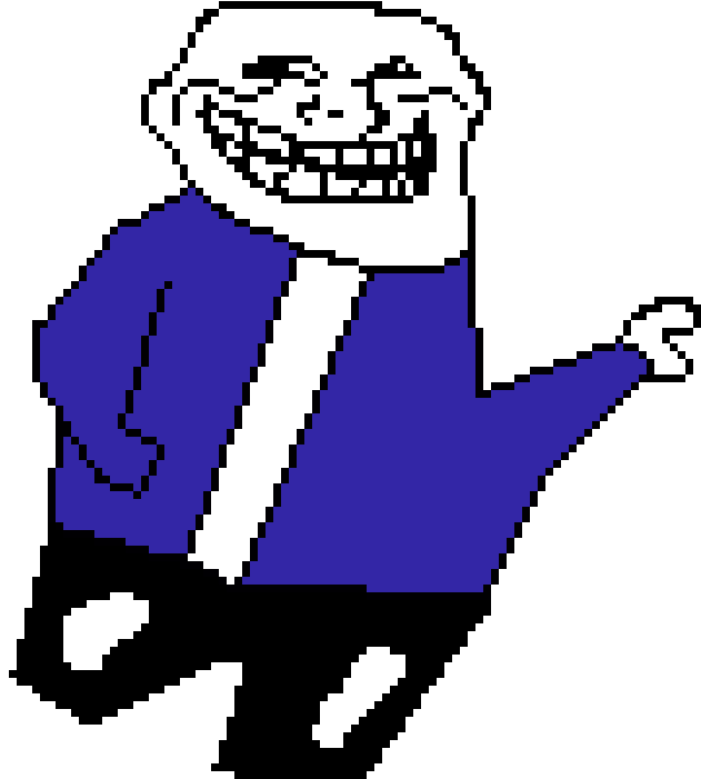 Troll Face Sans - Pixels Arts Troll Face (686x700), Png Download