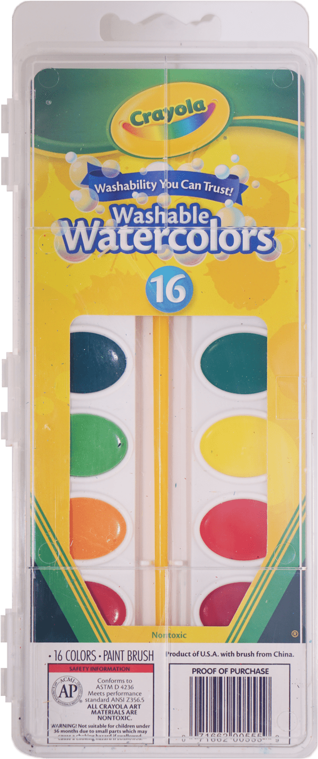 Crayola Washable Watercolors Colors Categories Water - Crayola Llc Washable Watercolors (1600x1600), Png Download
