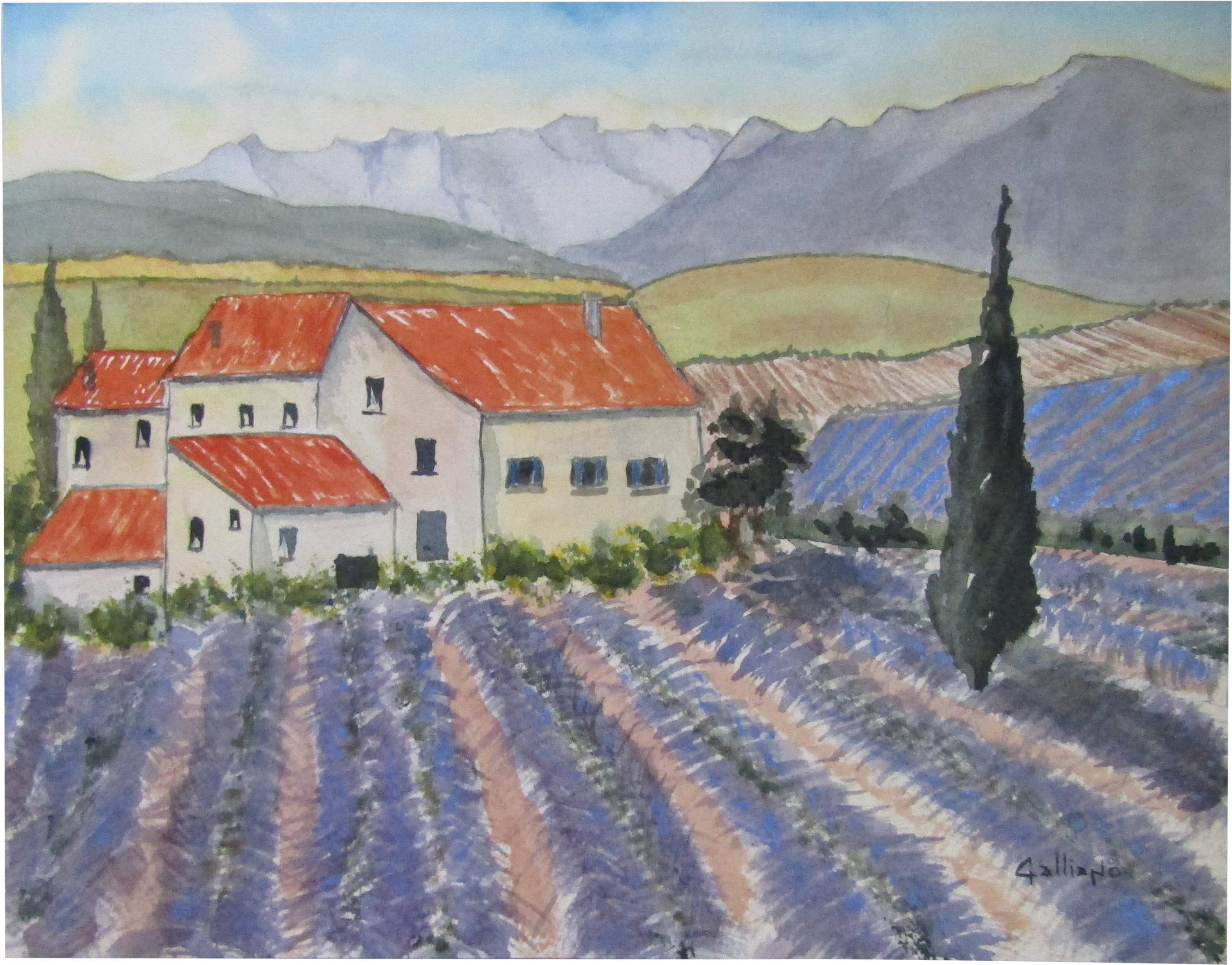 French Lavender Painting Chairish (3486x2730), Png Download