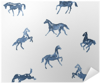 Watercolor Hand Painting Horses Pattern - Horse Background Drawing (400x400), Png Download