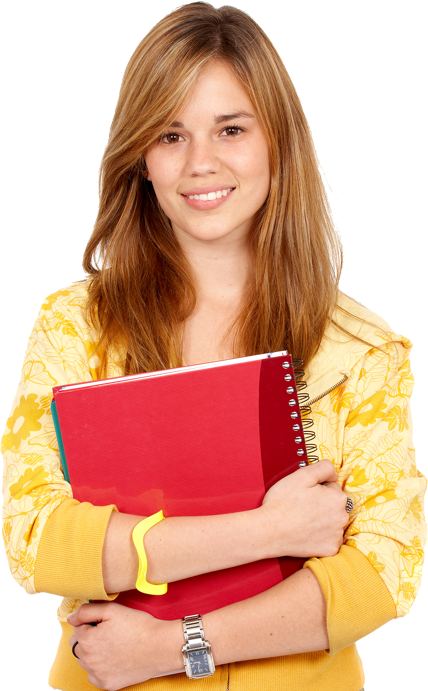 Female Student Png Image - Girl Image With Book (868x1400), Png Download