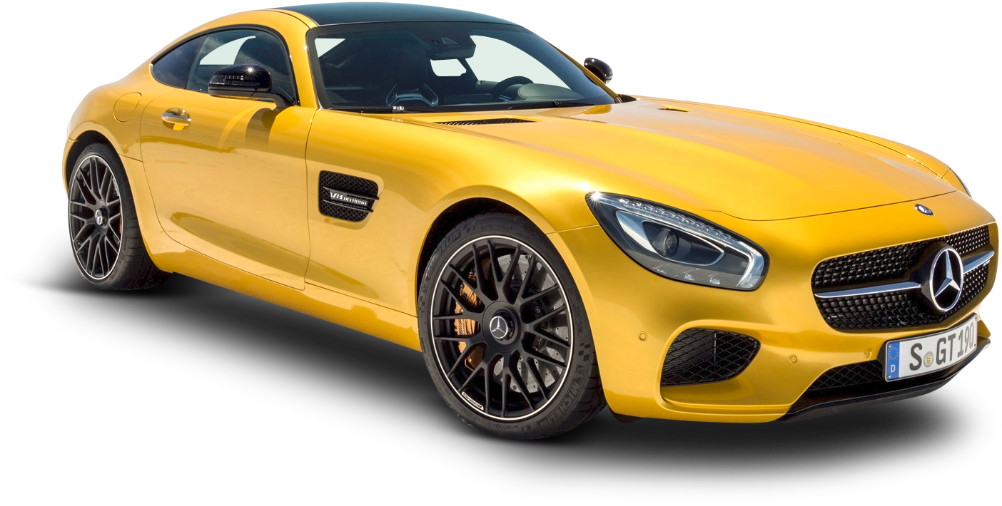 Yellow Mercedes Amg Gt Solarbeam Car Png Image - Mercedes Amg Gt Png (1485x795), Png Download