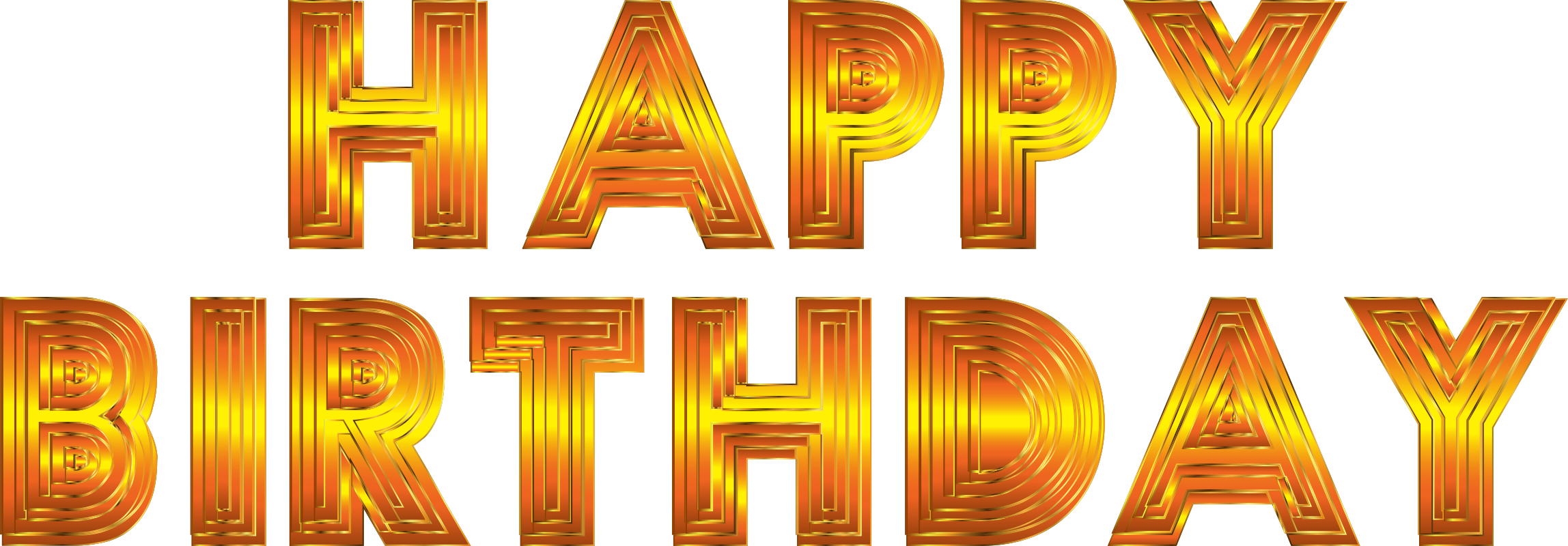 This Free Icons Png Design Of Happy Birthday Typography (2296x800), Png Download