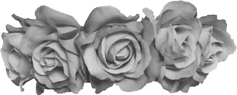 Flowercrown Flower Crown Grey Sticker By Jmp Graphic - Black Flower Crown Transparent Background (942x380), Png Download