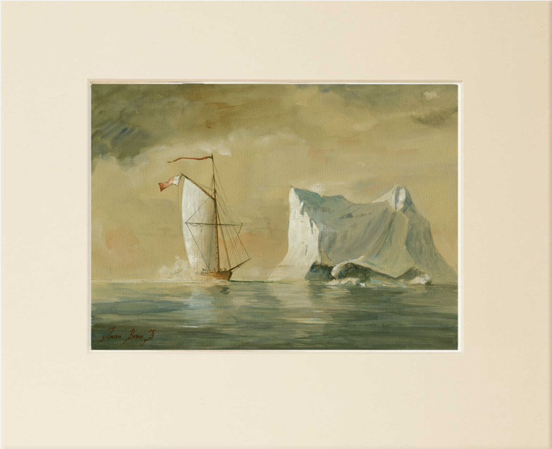"sailing On Ice" - Ship (1229x1017), Png Download