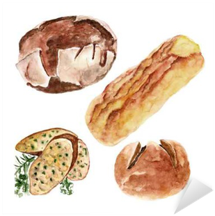 Isolated Set With Bread, Flour, Wheat - 麵粉 水彩 素材 (400x400), Png Download