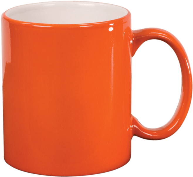 Orange Mug - Mug Png (675x618), Png Download