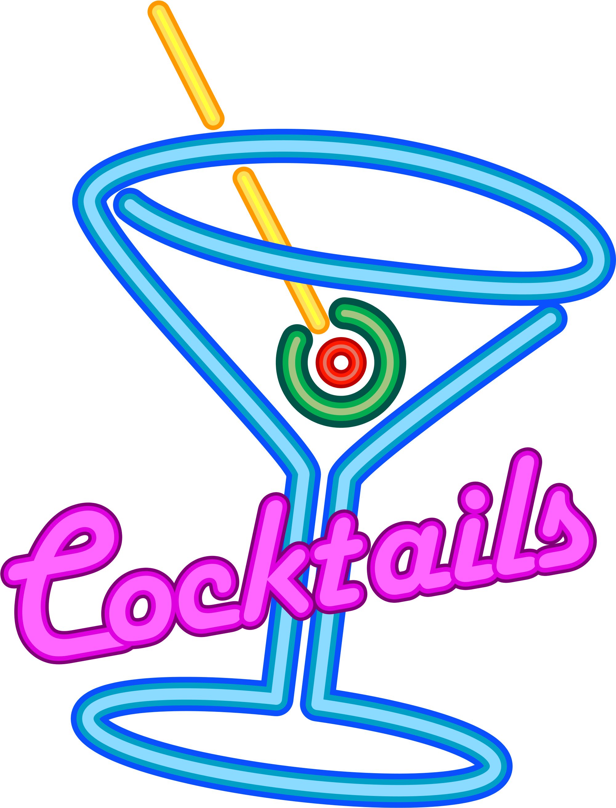Cocktail Vector Neon - Cocktail (2000x2667), Png Download