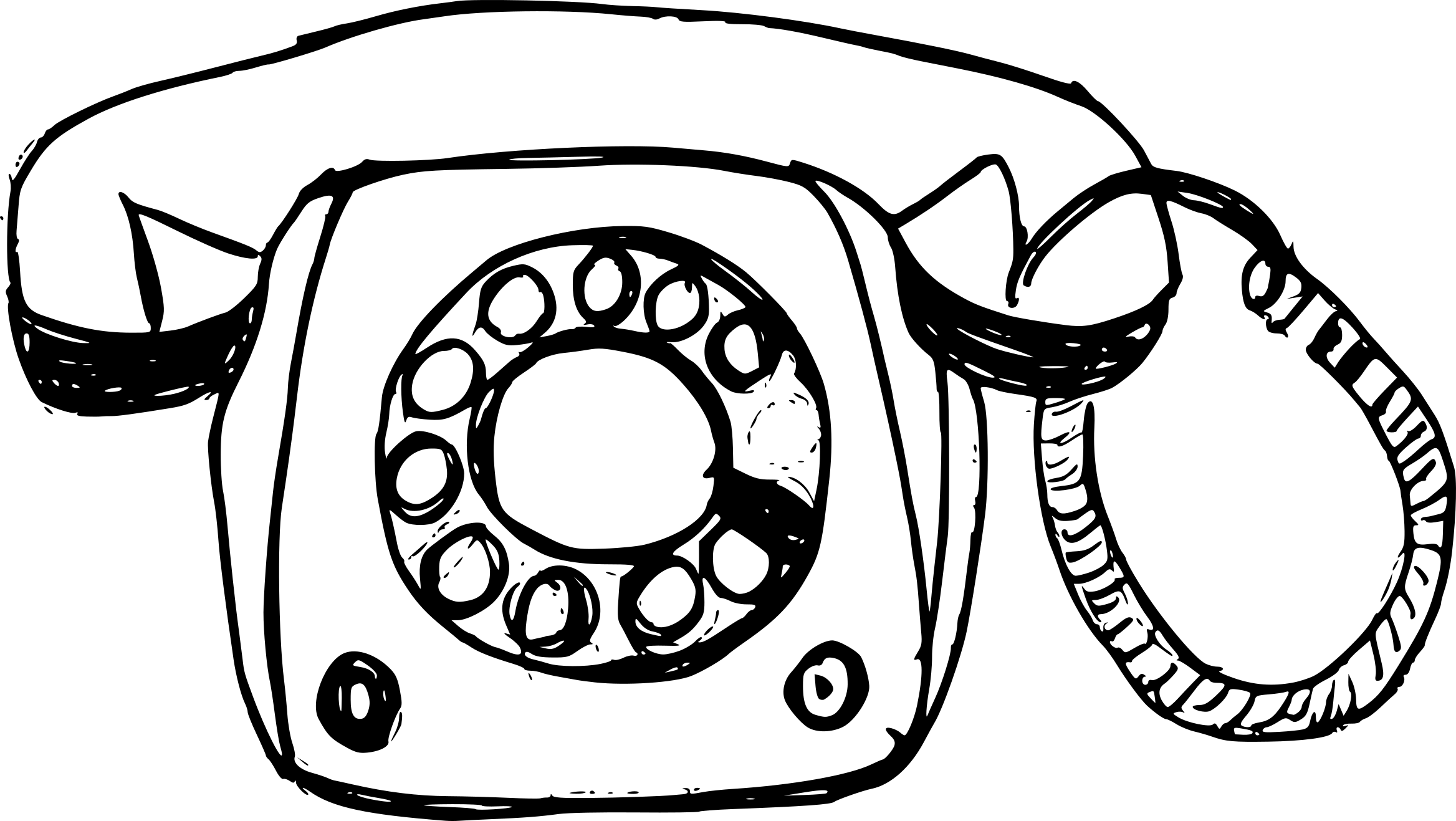 Free Download - Telephone Drawing (2336x1317), Png Download