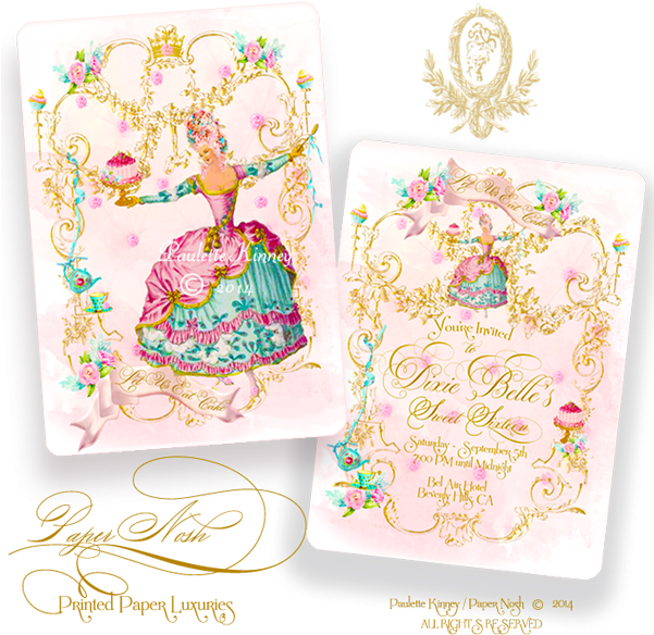 Marie Antoinette Danse Party For Musette Pink Watercolor - Motif (600x600), Png Download