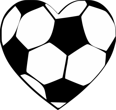 Banner Stock Soccer Ball Heart Clipart - Soccer Ball Cross Stitch (480x456), Png Download