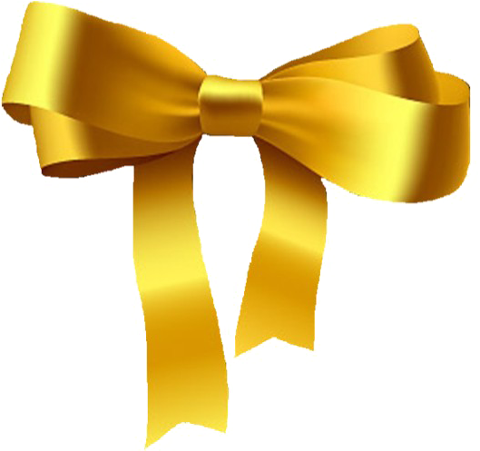 Golden Ribbon Png Pic - Golden Ribbon Bow Png (600x525), Png Download