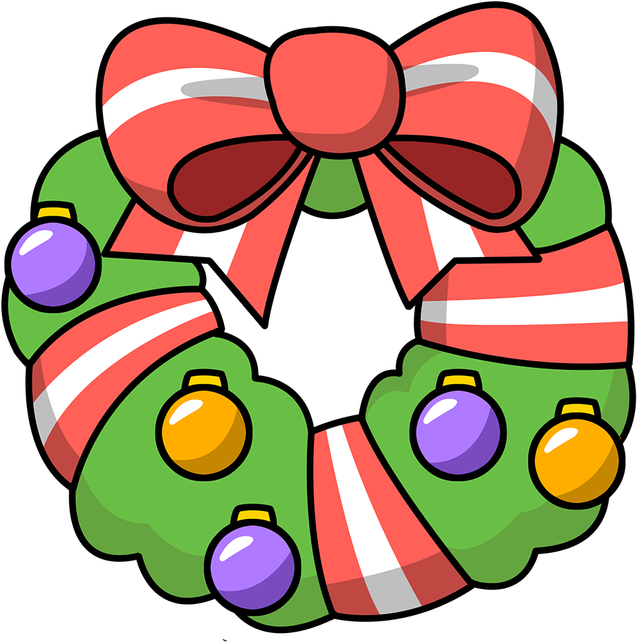 Wreath Clipart Cartoon - Cartoon Christmas Pictures Clip Art (1125x985), Png Download