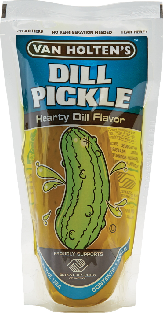 Dill Pickle In A Pouch - Van Holten's - Pickle-in-a-pouch Large Hot Pickles (534x1024), Png Download