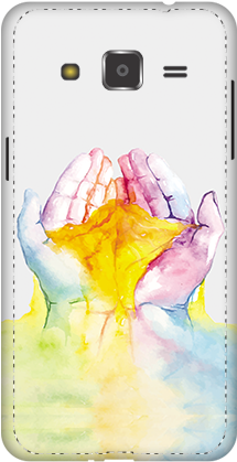 Samsung Galaxy J2 Colorful Hand Mobile Cover - Iphone (284x426), Png Download