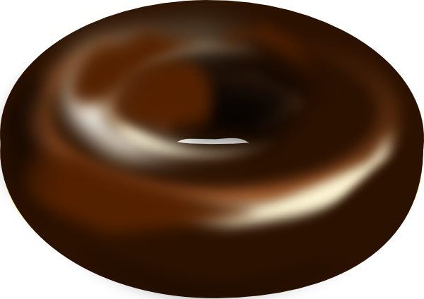 Free Vector Dark Chocolate Donut Clip Art - Chocolate Donut Clipart (600x424), Png Download