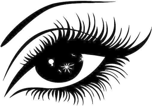 Eyelash Extensions - Eye With Lashes Vinyl Wall Art (black) (547x397), Png Download