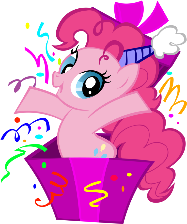 Png Freeuse Library Pinkie In A Box W Confetti By - My Little Pony Birthday Clipart (825x969), Png Download