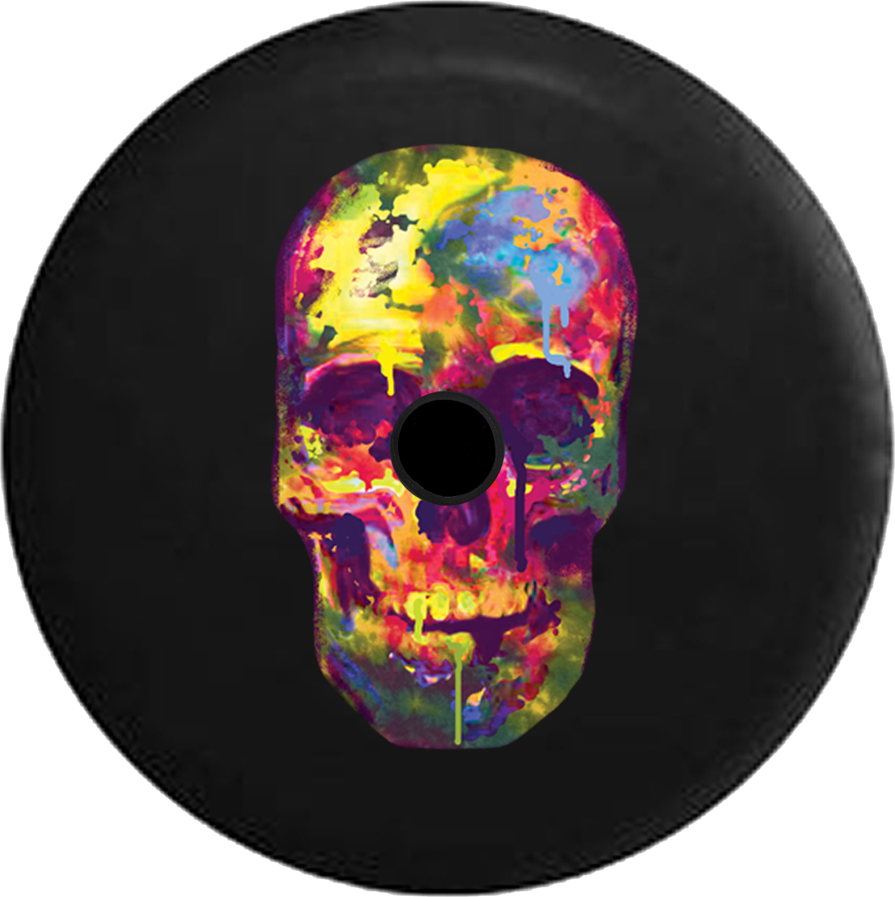 Jeep Wrangler Jl Backup Camera Watercolors Neon Dripping - Painted Skull (1800x1804), Png Download