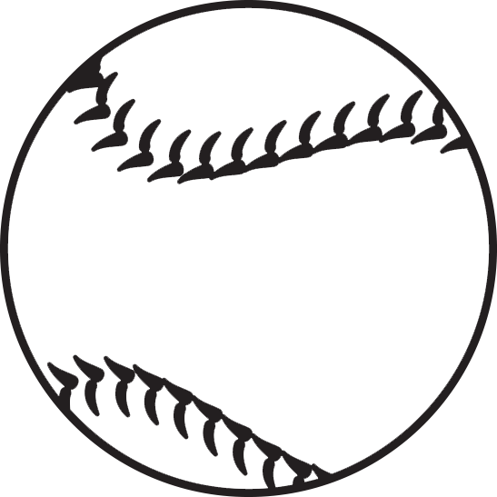 Softball Png Transparent Image - Black And White Softball (547x547), Png Download