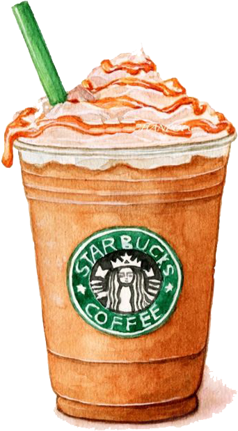 Ice Cream Watercolor Painting Starbucks - Starbucks Watercolor Painting (541x713), Png Download