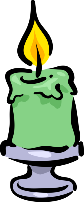 Vector Illustration Of Candle Ignitable Wick Embedded - Candle (290x700), Png Download