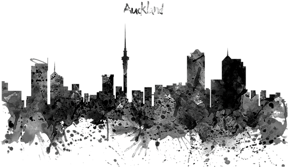 Bleed Area May Not Be Visible - Auckland Skyline Silhouette (600x388), Png Download