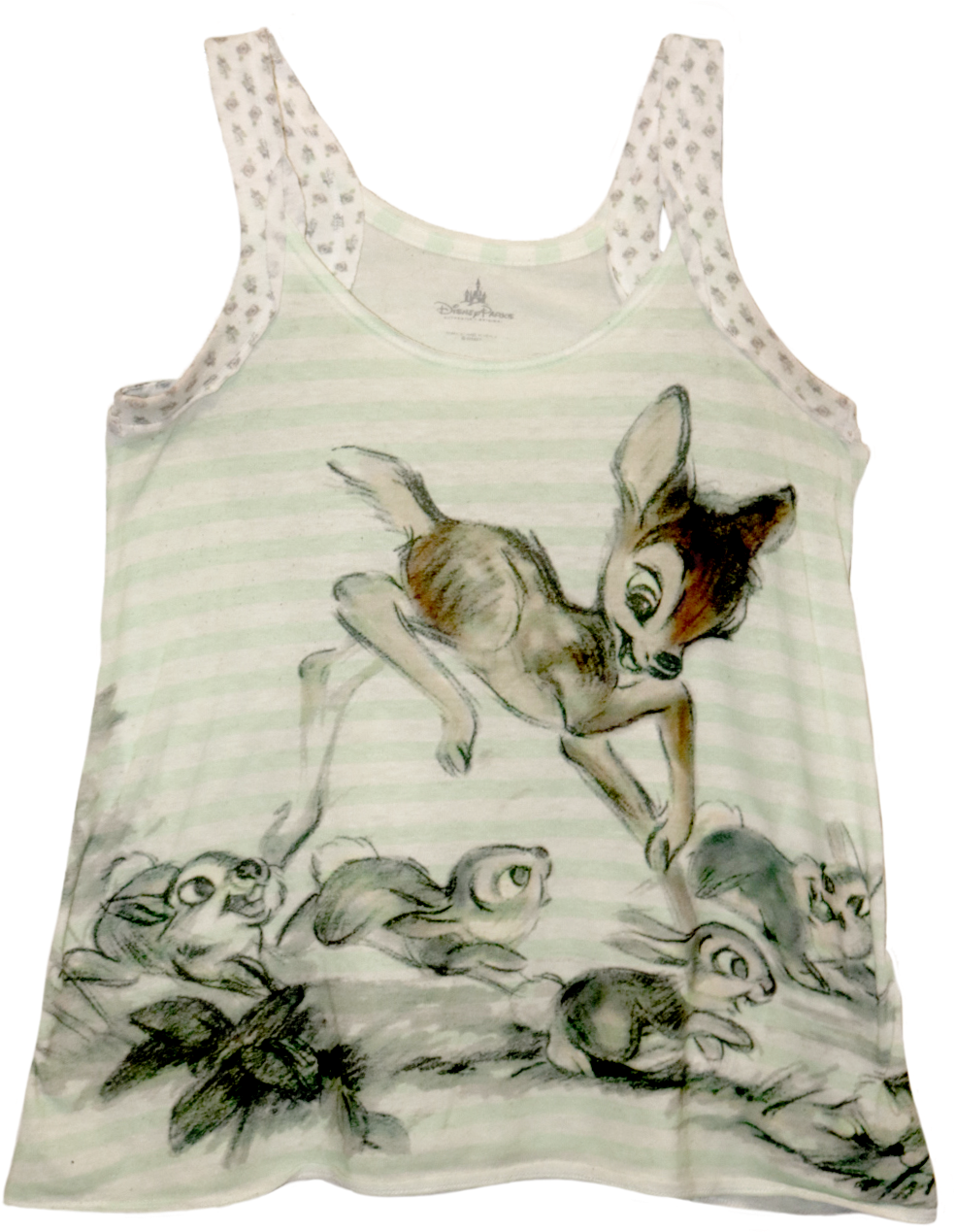 A Tanktop With Green And White Strips - Bambi (1150x1300), Png Download