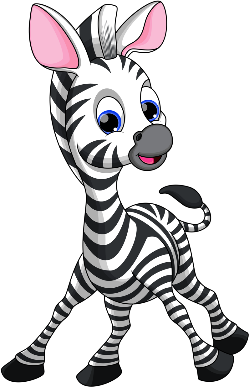 7 - Cute Zebra Cartoon (796x1280), Png Download