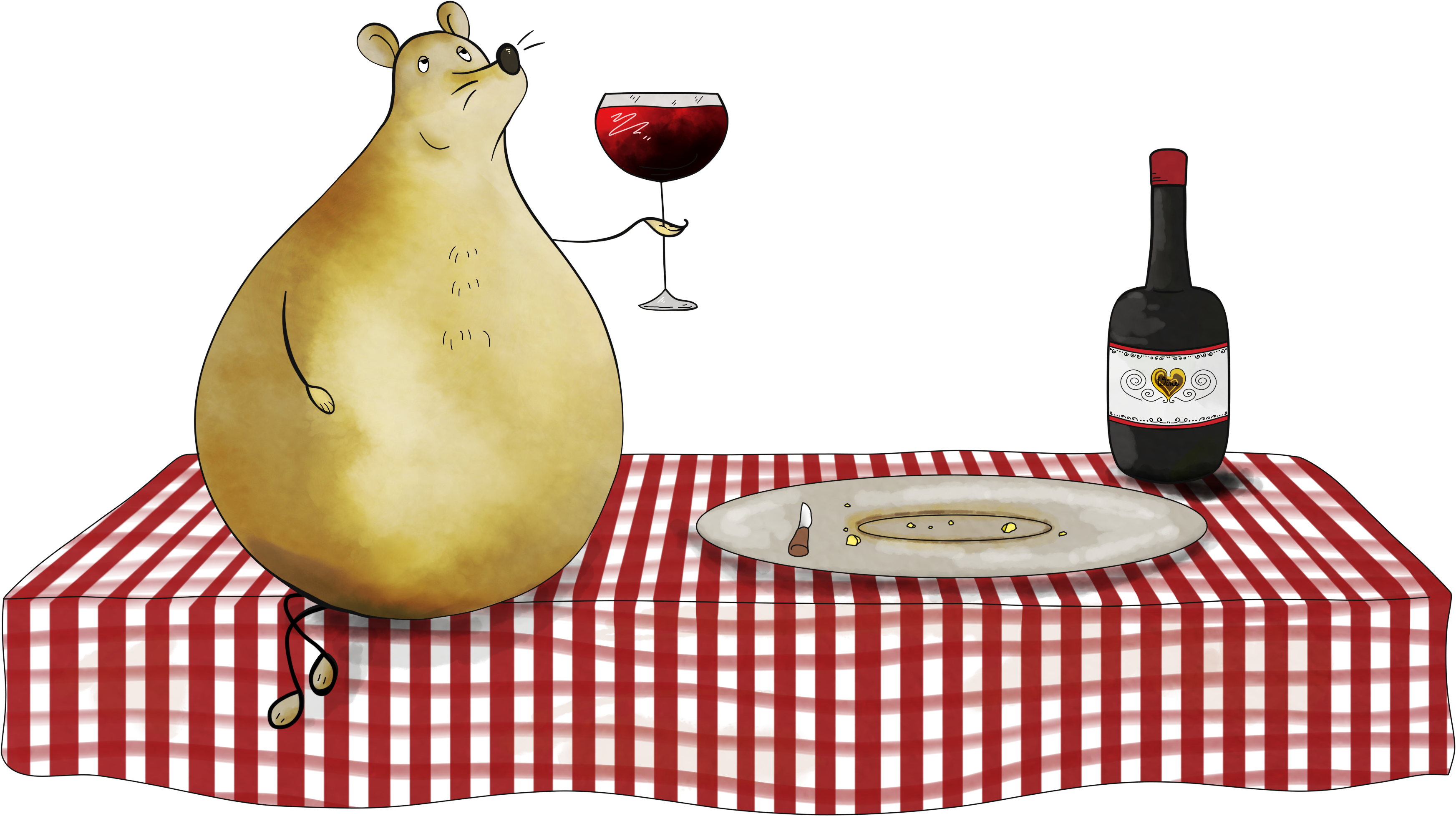 Mouse With Cheese And Wine Example Image - Wine (4000x3000), Png Download