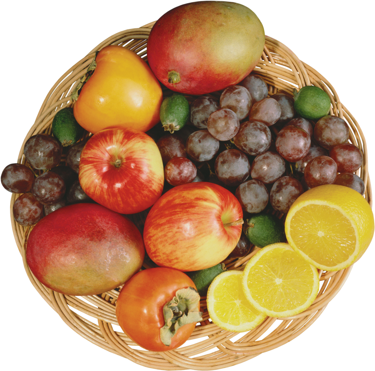 Mixed Fruits In Wicker Bowl Png Clipart - Dietary Fiber (1320x1306), Png Download