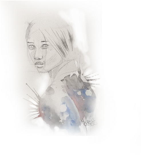 Watercolor Paintings & Drawings - Sketch (600x600), Png Download