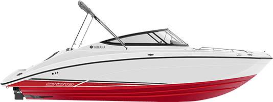 Red Yamaha Boat Sx210 2018 Red Side Profile - 2018 Yamaha Sx210 (549x235), Png Download
