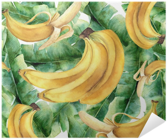 Watercolor Banana Tropical Pattern - Watercolor Painting (400x400), Png Download