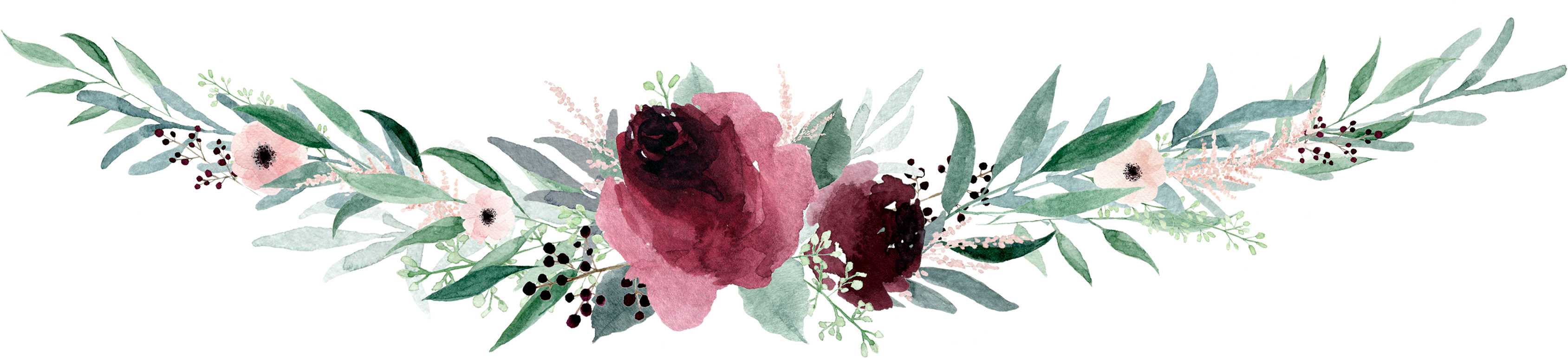 About Portland Oregon Photographer - Flower Banner Watercolor Png (3619x852), Png Download