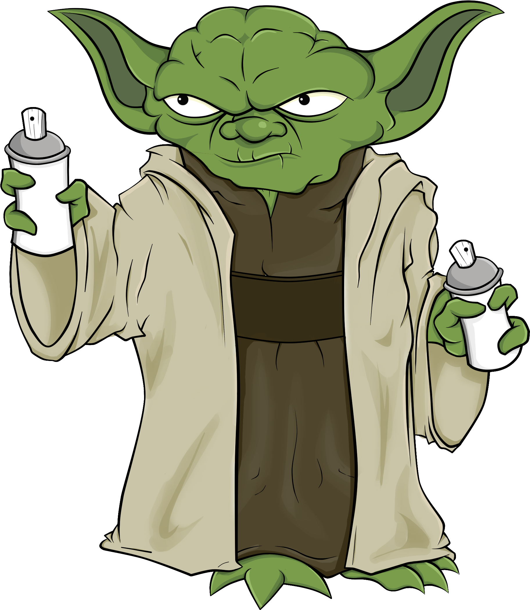 Graffiti Yoda (2592x2592), Png Download