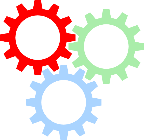Tri-color Gears Svg Clip Arts 600 X 585 Px (600x585), Png Download