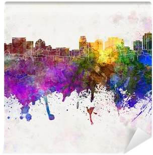 Salt Lake City Skyline In Watercolor Background Wall - Salt Lake City Skyline In Watercolor Background (400x400), Png Download