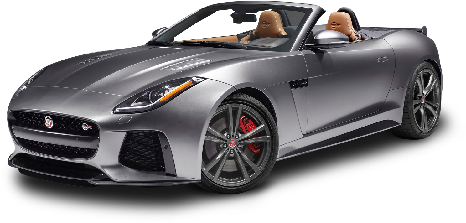 Gray Jaguar F Type Svr Convertible Car Png Image - Jaguar F Type Svr Png (1525x780), Png Download