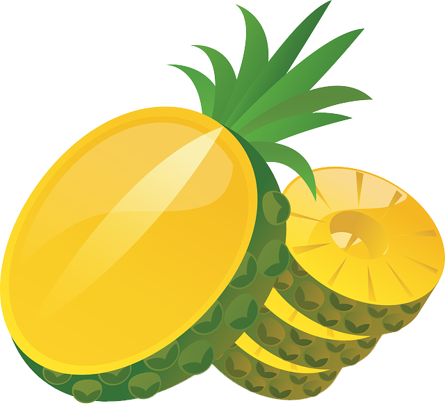 Pineapple Slice Clipart - Pineapple Juice Clipart Png (640x603), Png Download
