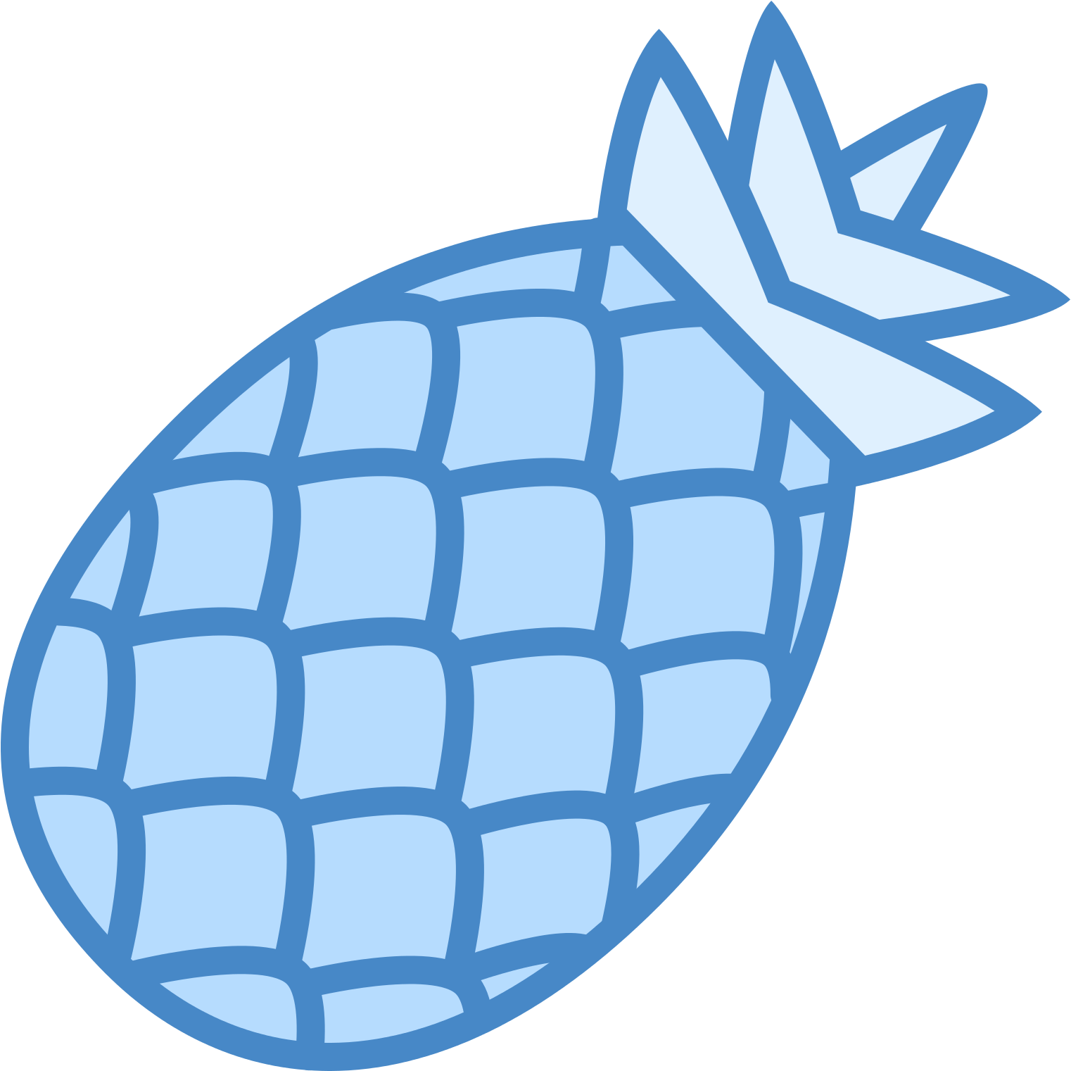 Pineapple Clipart Blue - Blue Pineapple Clip Art Free (1600x1600), Png Download