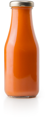 Classic Colored Carrot - Juice Glass Bottle Png (600x553), Png Download