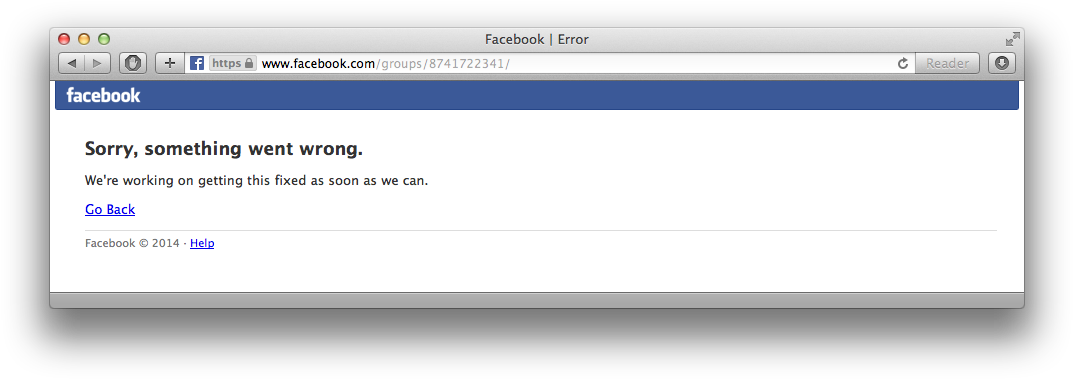 Fb Group Down 2014 08 01 - Macintosh (1088x394), Png Download