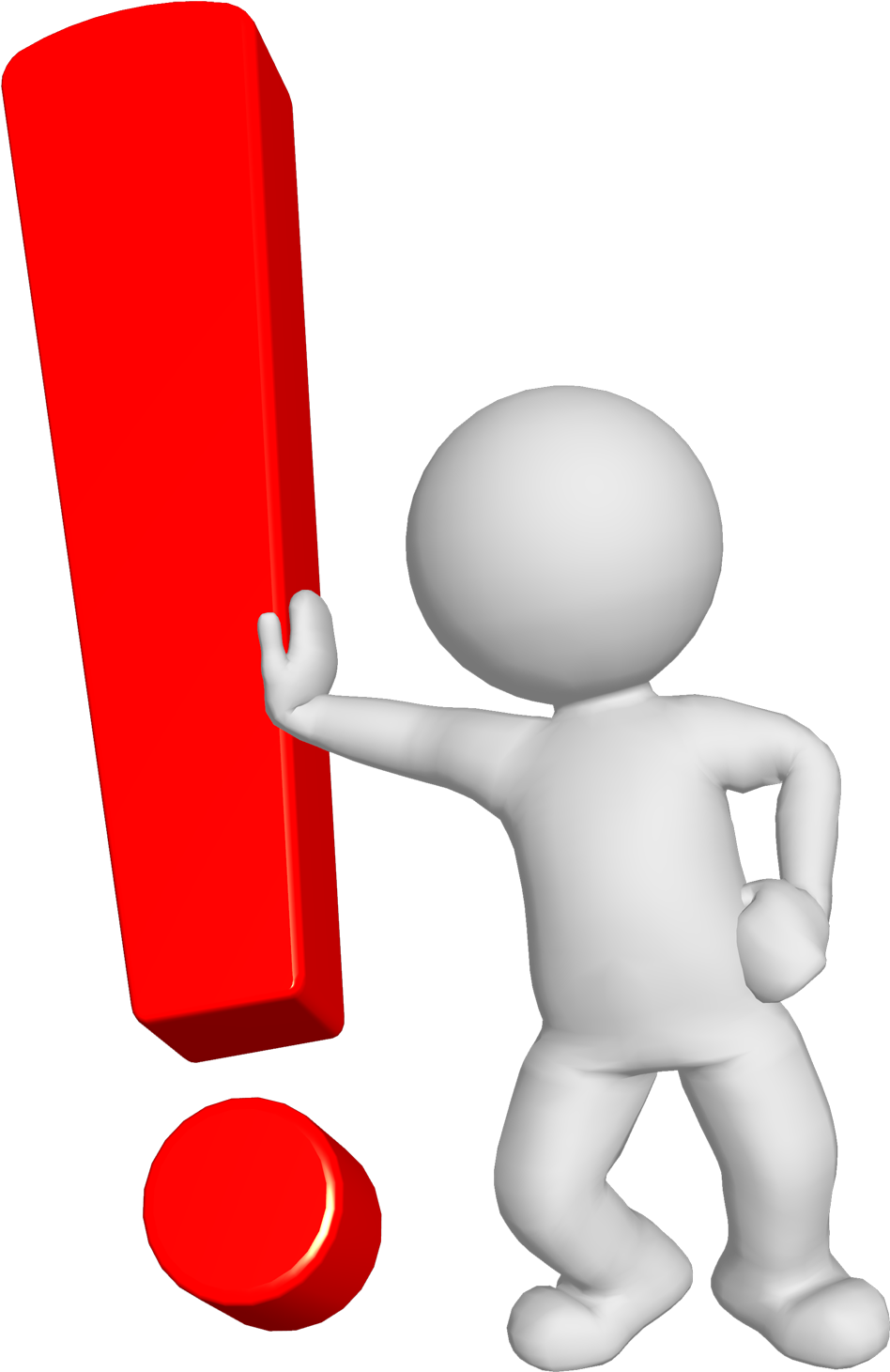 Man With Symbol 05 - Bonhomme Point D Exclamation (1500x1500), Png Download